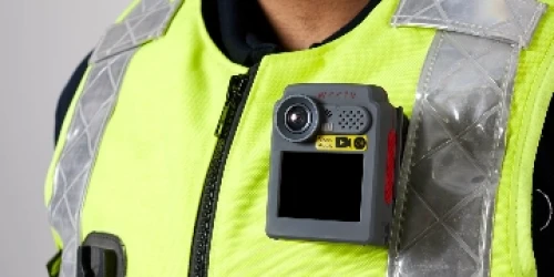 Security Guard Wearing Body Camera - Wide Thumb