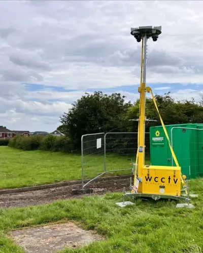 Blog Tall CCTV Tower in a field covering Fly-tipping
