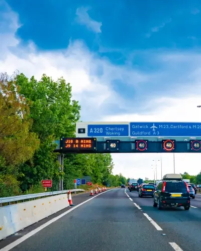 Blog Tall Concrete Bollards on motorway with works entrance gap