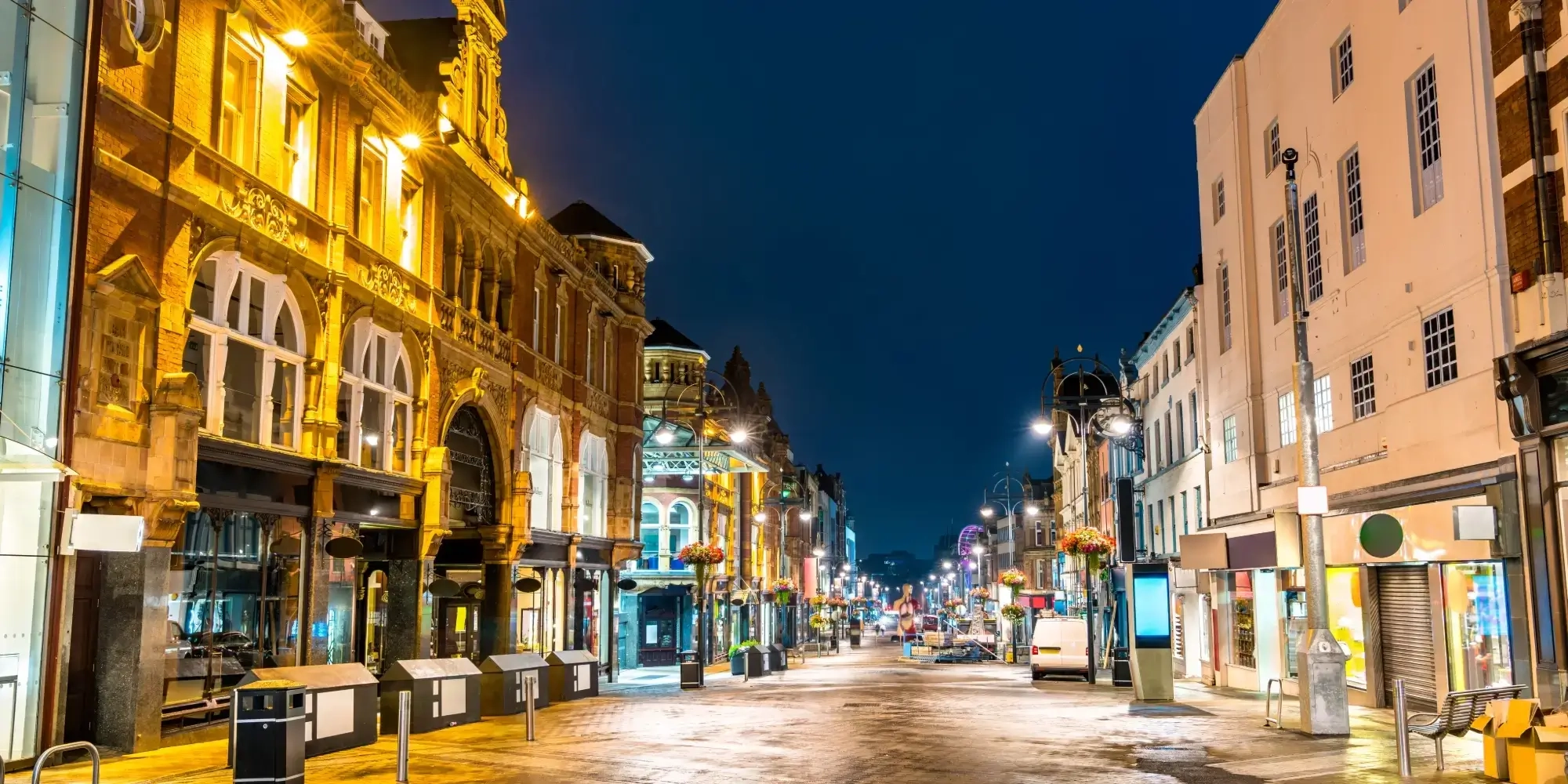 UK Town Centre Night time - Banner