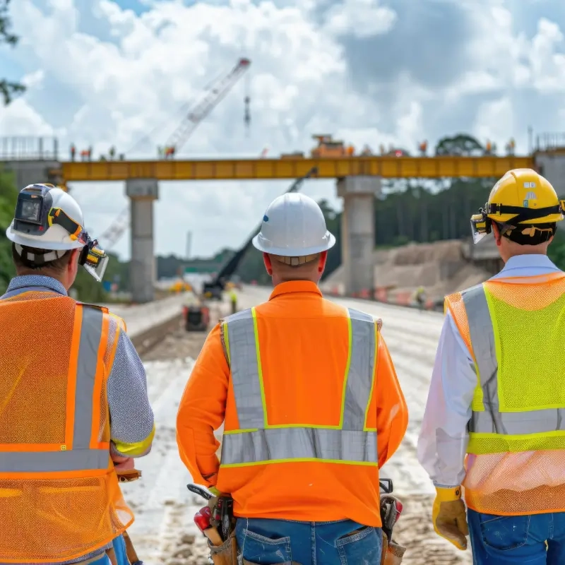 Men wearing PPE at a construction site