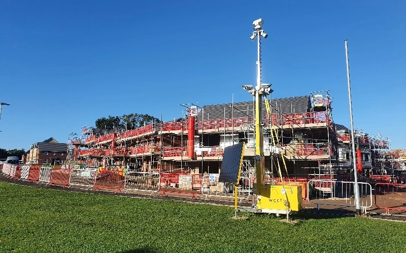 Solar CCTV Tower at Homebuild Construction Site