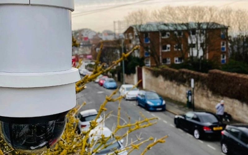 Redeployable CCTV Camera Monitoring a Street