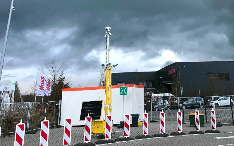 CCTV Tower Securing a Logistics Site